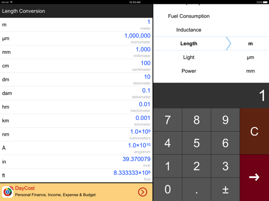 Screenshot #4 pour Unit Converter HD.