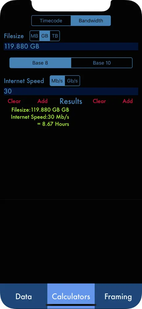 Sim DATA Calculator