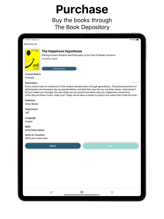 Minimalistic Reading List iPad screenshot