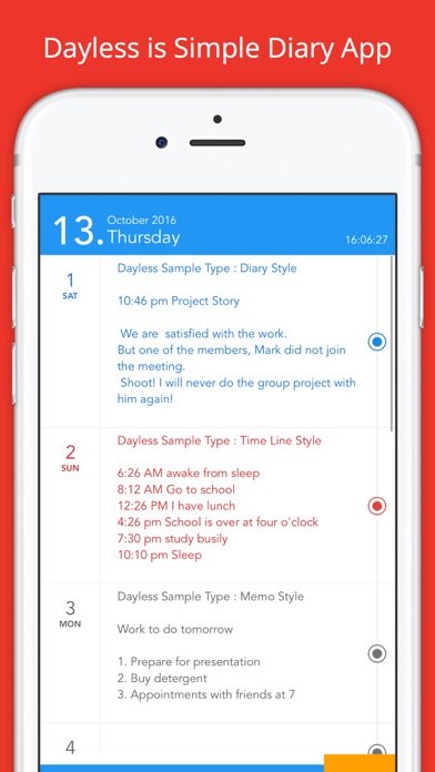 Dayless - Simple Diary Appのおすすめ画像1