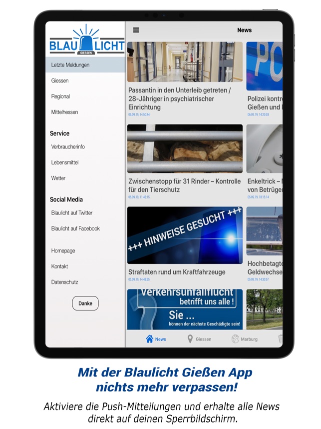 Blaulicht Gießen News ‒ Applications sur Google Play
