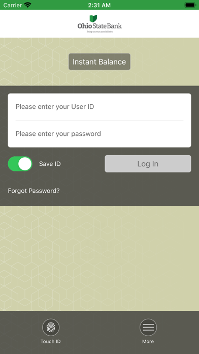 Ohio State Bank Personal Screenshot