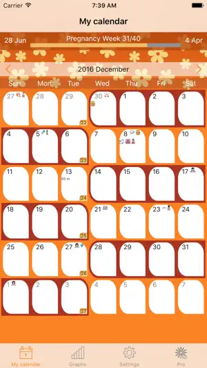 WomanLog Pregnancy Calendar screenshot 1