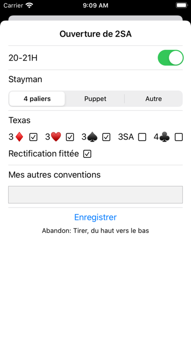 Screenshot #2 pour Mes Conventions de Bridge