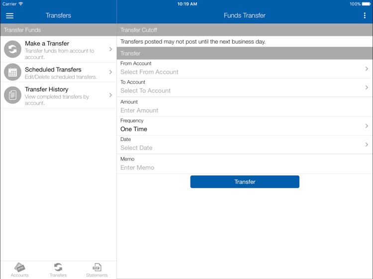 Vision Bank App for iPad