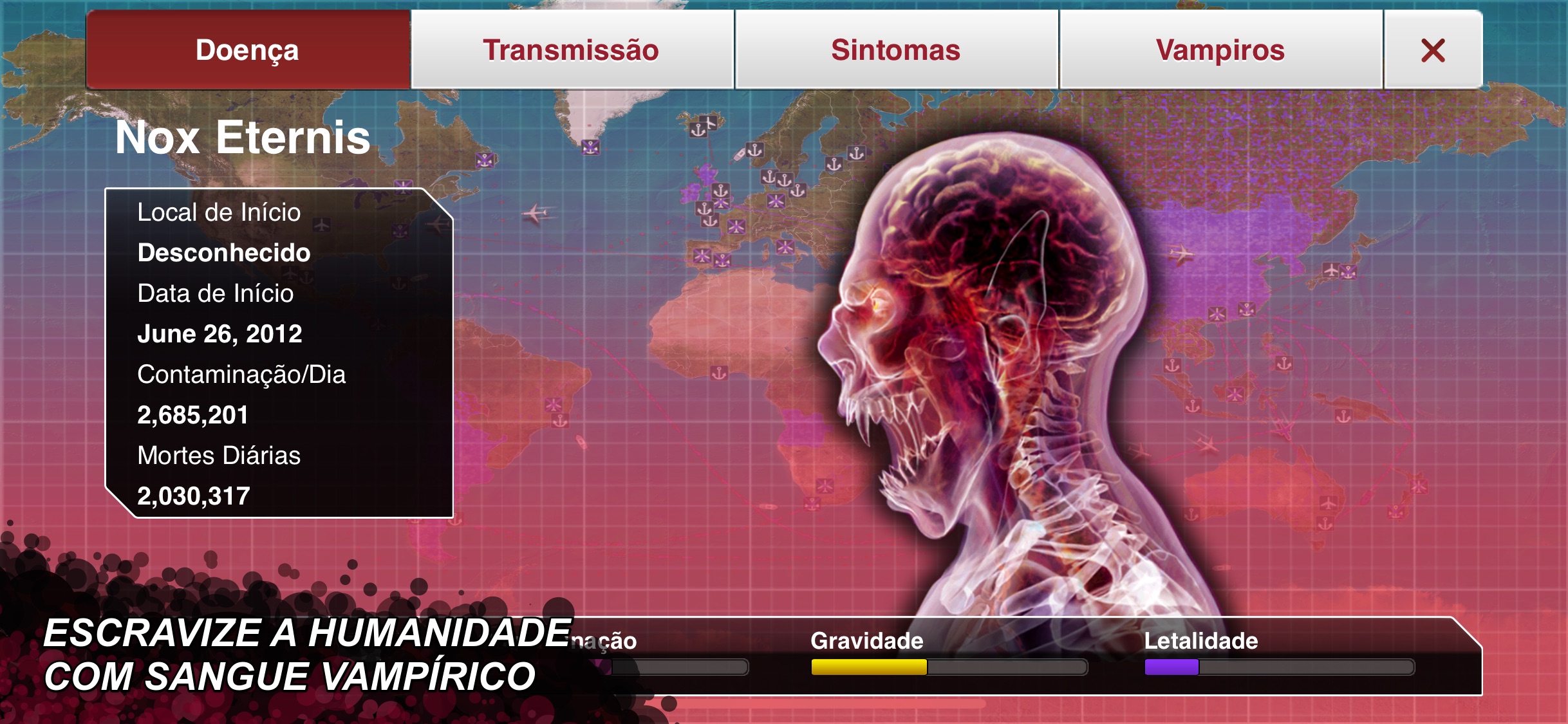 Screenshot do app Plague Inc.