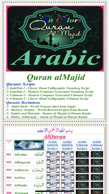 Quran Arabic 4 Scripts