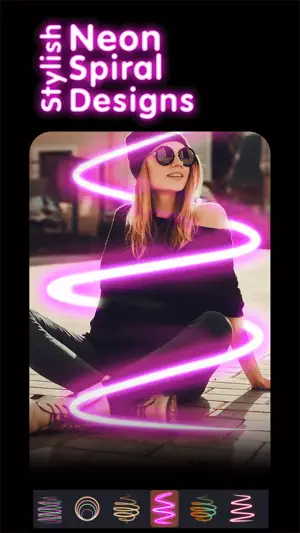 Neon Photo Editor Spiral Photo screenshot 1