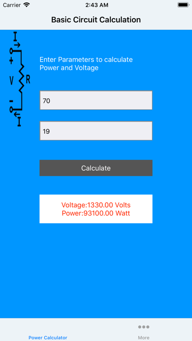 Basic Circuit Power Calculator screenshot 2