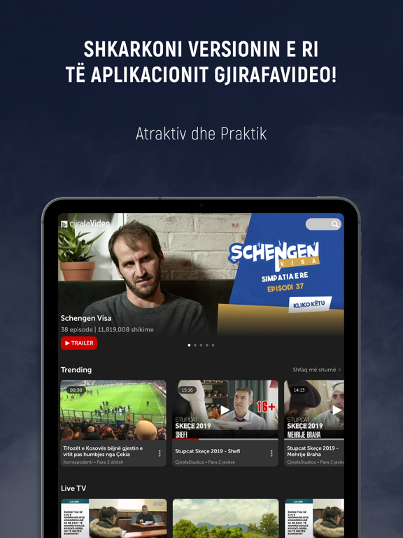 gjirafaVideo iPad screenshot 1 - Entertainment app