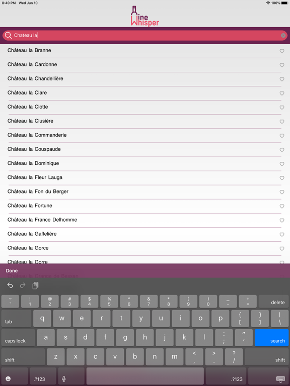 WineWhisper iPad screenshot 6 - Food & Drink app