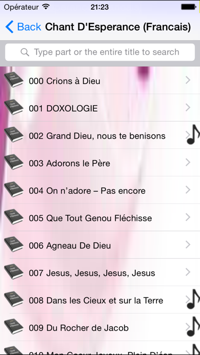 Screenshot #2 pour Chants D'Esperance - melodies