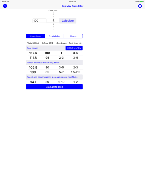 Screenshot #4 pour Rep Max Calculator
