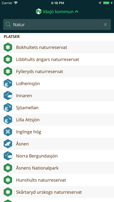 Växjö Naturkarta Screenshot