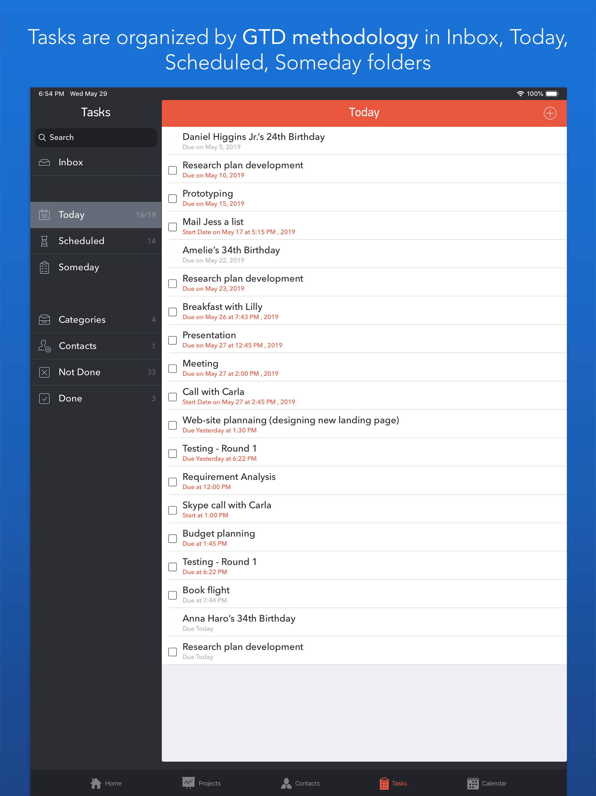 Task Office: to-do, calendar