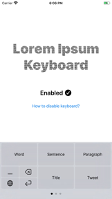 Lorem Ipsum Keyboard screenshot