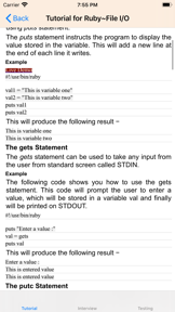Tutorial for Ruby screenshot