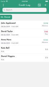 CreditLog - Account Ledger screenshot