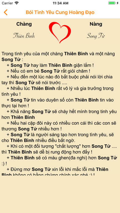 Screenshot #3 pour Bói Tình Yêu Cung hoàng đạo