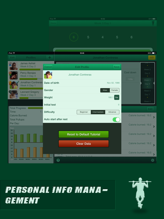 Pullups Coach Pro for iPad のスクリーンショット