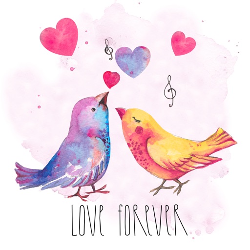 Watercolor Birds Stickers Icon