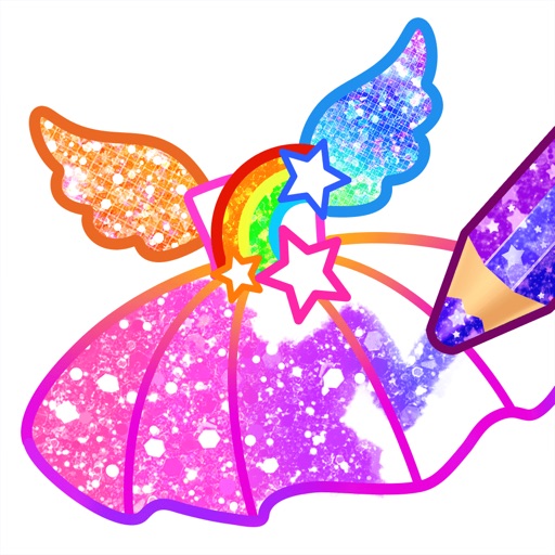 Coloring Glitter Princess Icon