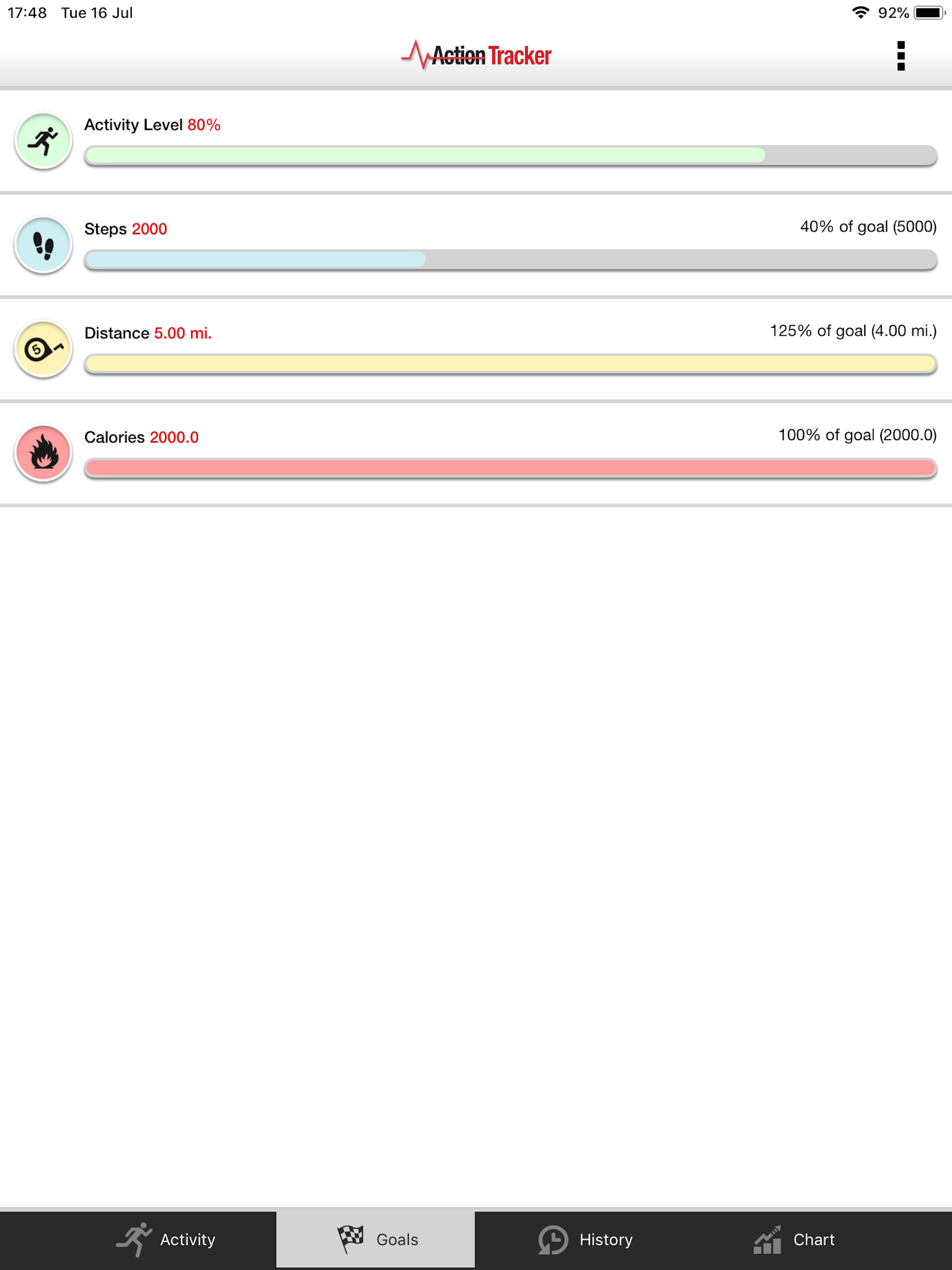 Activity action tracker screenshot 8