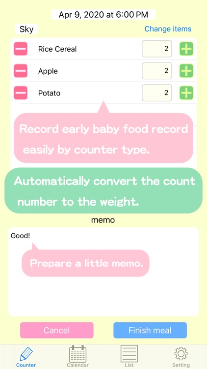 BabyFoodCounter