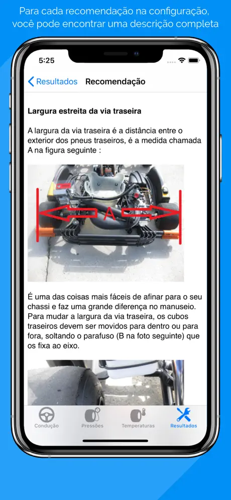 Ajuste do chassi do kart Elite