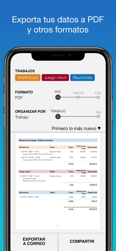 WorkHours Rastreador de tiempo