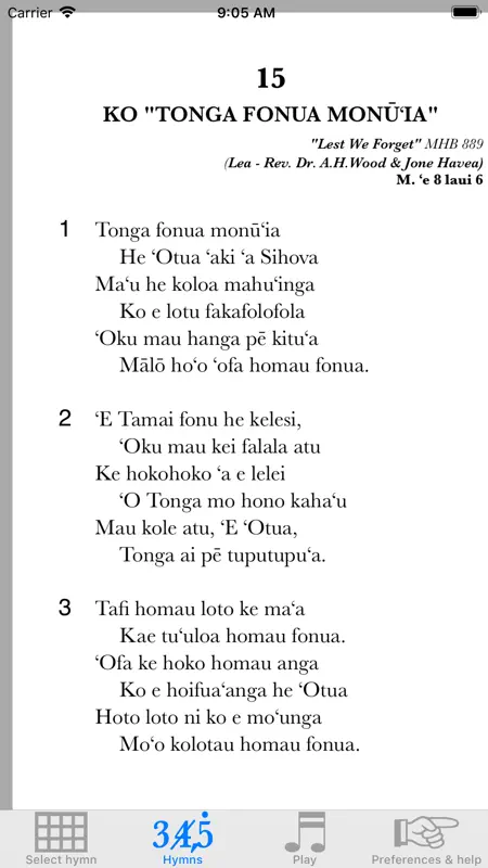 Tongan hymns FWC screenshot 6 of 6