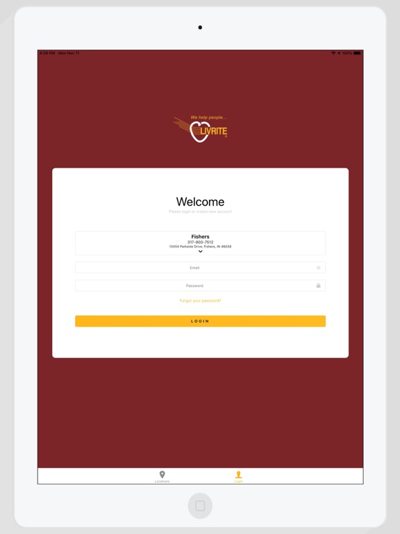 LivRite Fitness App iPad screenshot 1 - Health & Fitness app