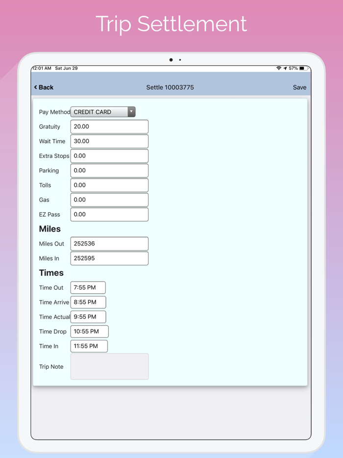 LimoWiz Driver App LWD