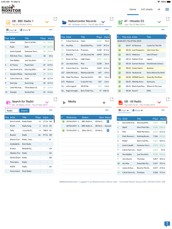 Radiomonitor iPad screenshot 1 - Music app