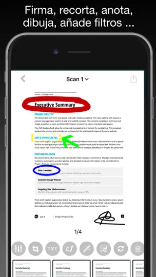 Captura de pantalla de Escáner Profesional en iPhone 6