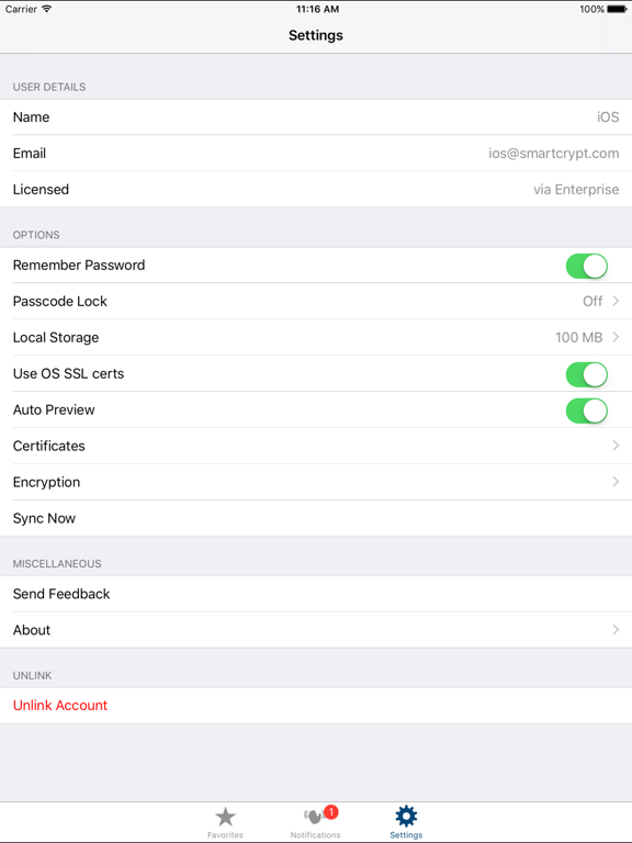 PK Protect Enterprise iPad screenshot 5 - Productivity app