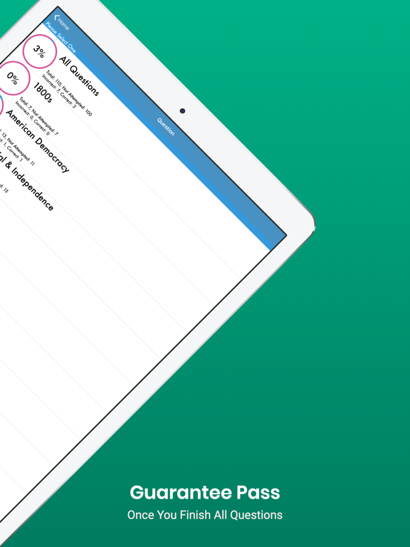 Citizenship Test with Audio iPad screenshot 2 - Education app