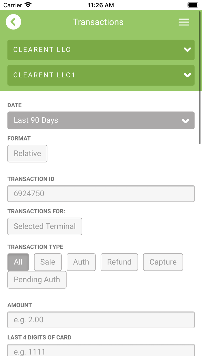 Clearent Virtual Terminal