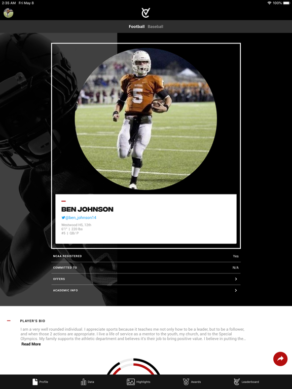 VC Sports iPad screenshot