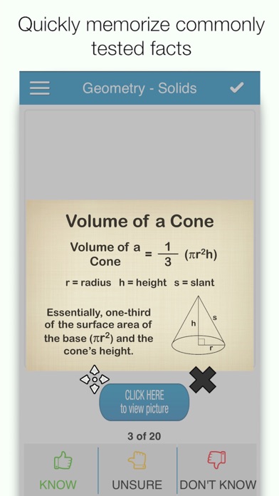 Screenshot #1 pour DAT Math Cram Cards