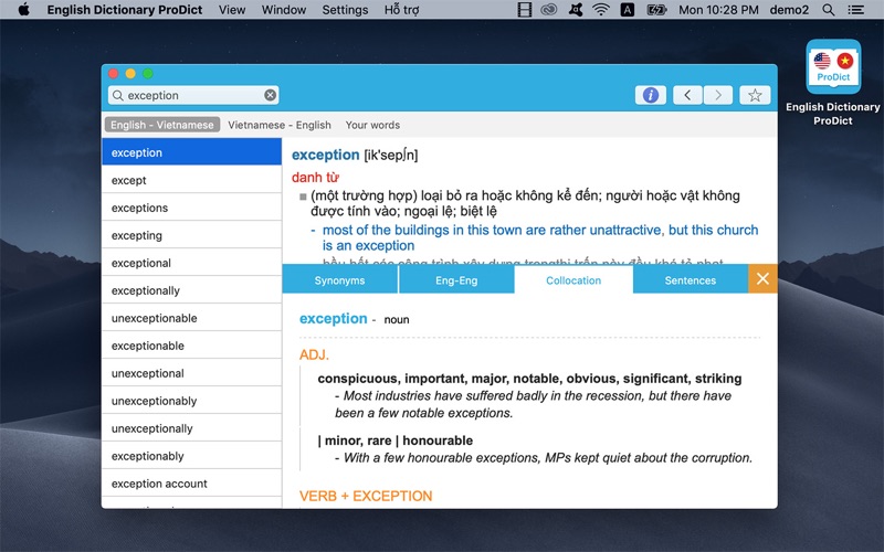 English Dictionary ProDict Screenshot