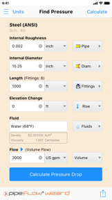 Pipe Flow Wizard - Calculator screenshot