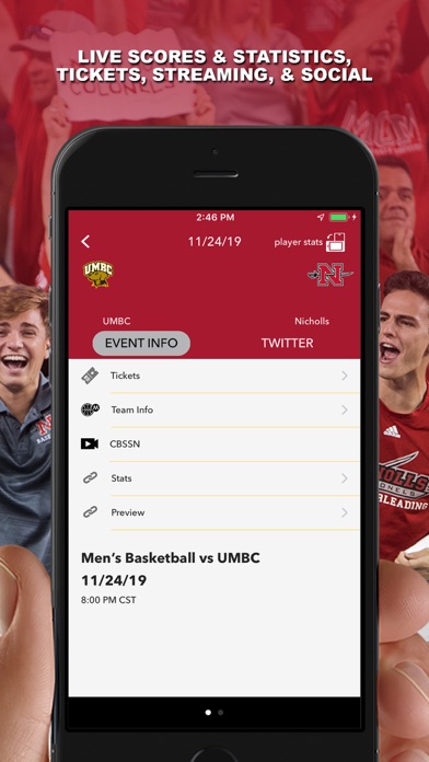 Nicholls Athletics Screenshot