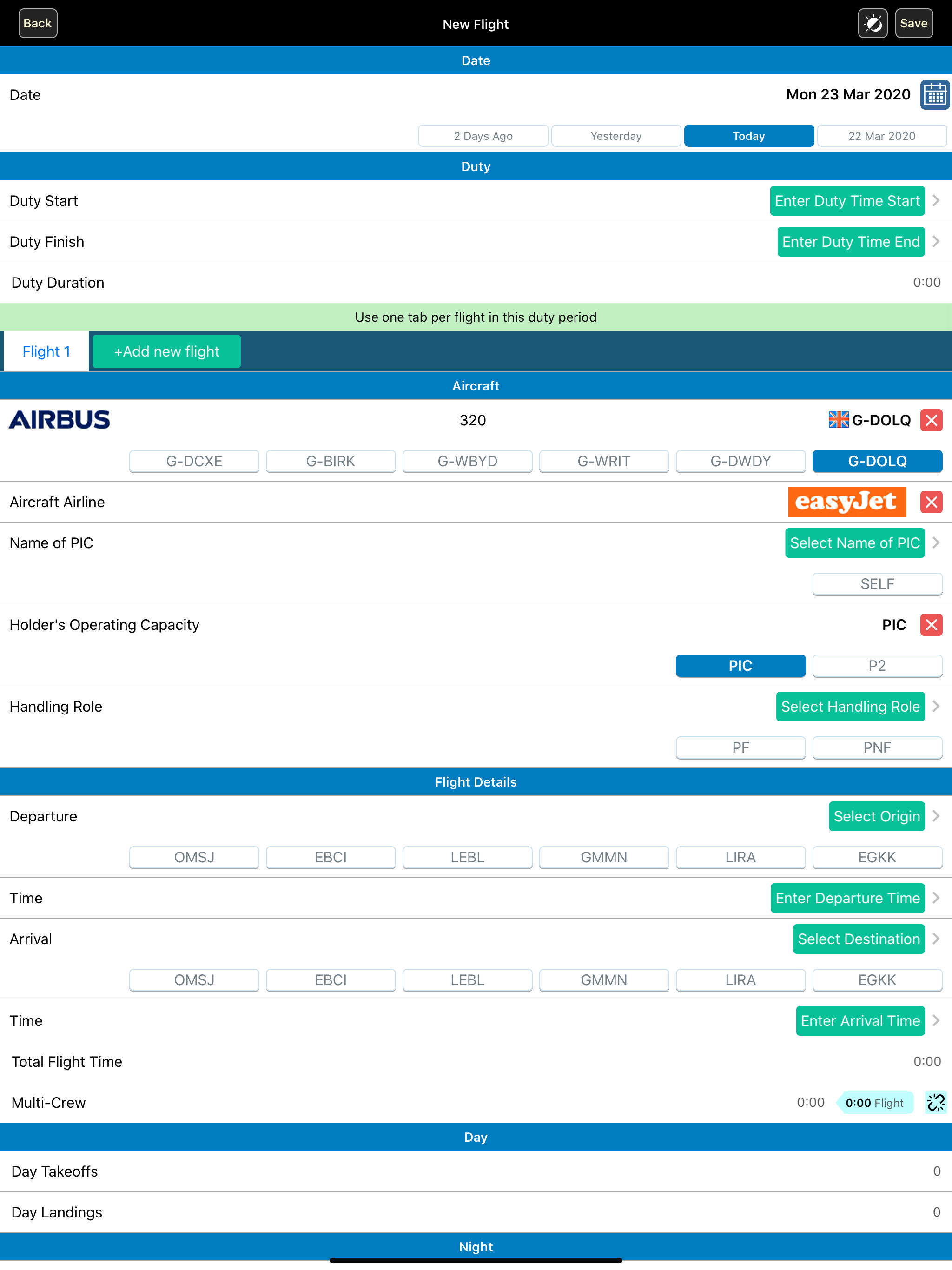 Safelog Pilot Logbook