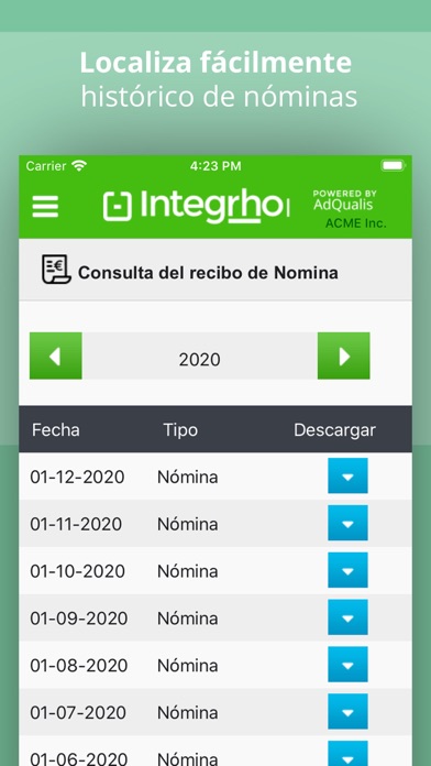 Integrho itg/MOBILE Screenshot