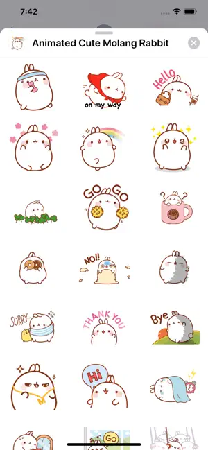 Captura 2 Animated Cute Molang Rabbit iphone