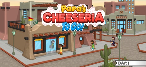 Papa's Cheeseria To Go! - Explorez l'univers animé de Toastwood et l'ouverture de la Cheeseria de Papa, marquant le début de votre parcours culinaire.