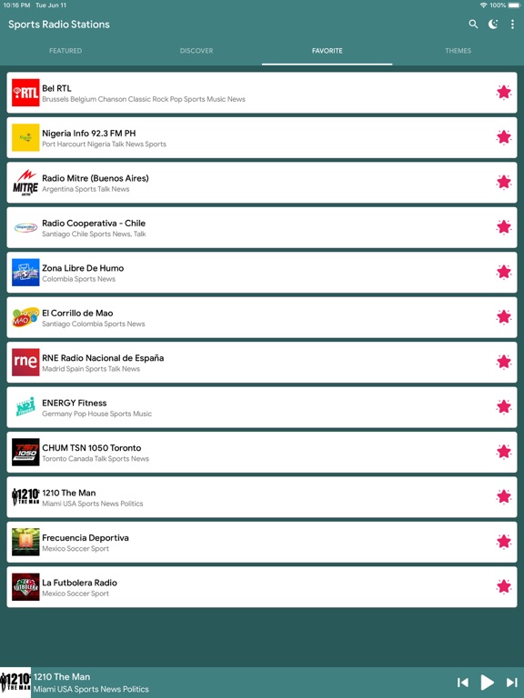 Screenshot #6 pour Stations de radio de sport en