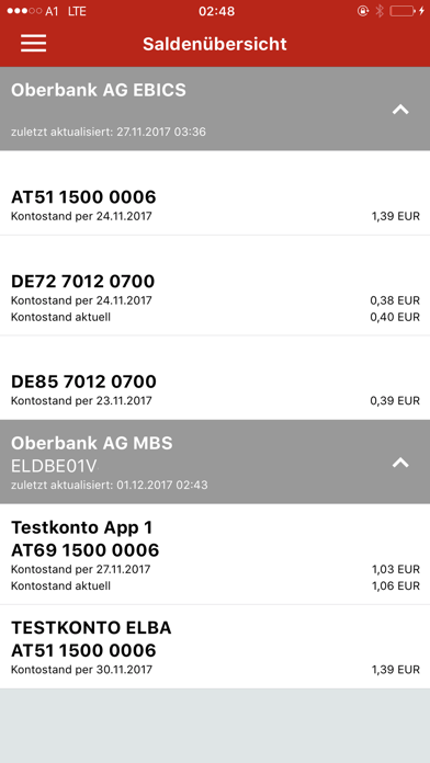 Oberbank Business App Screenshot