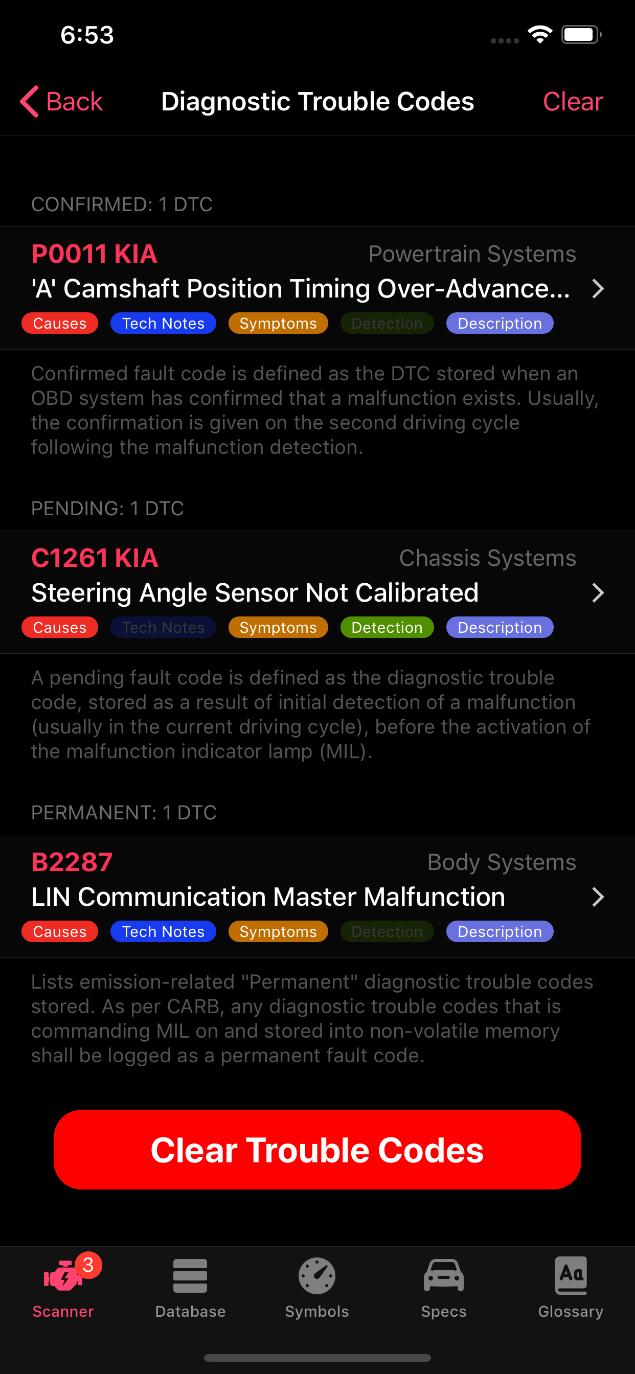 KIA OBD App screenshot 17
